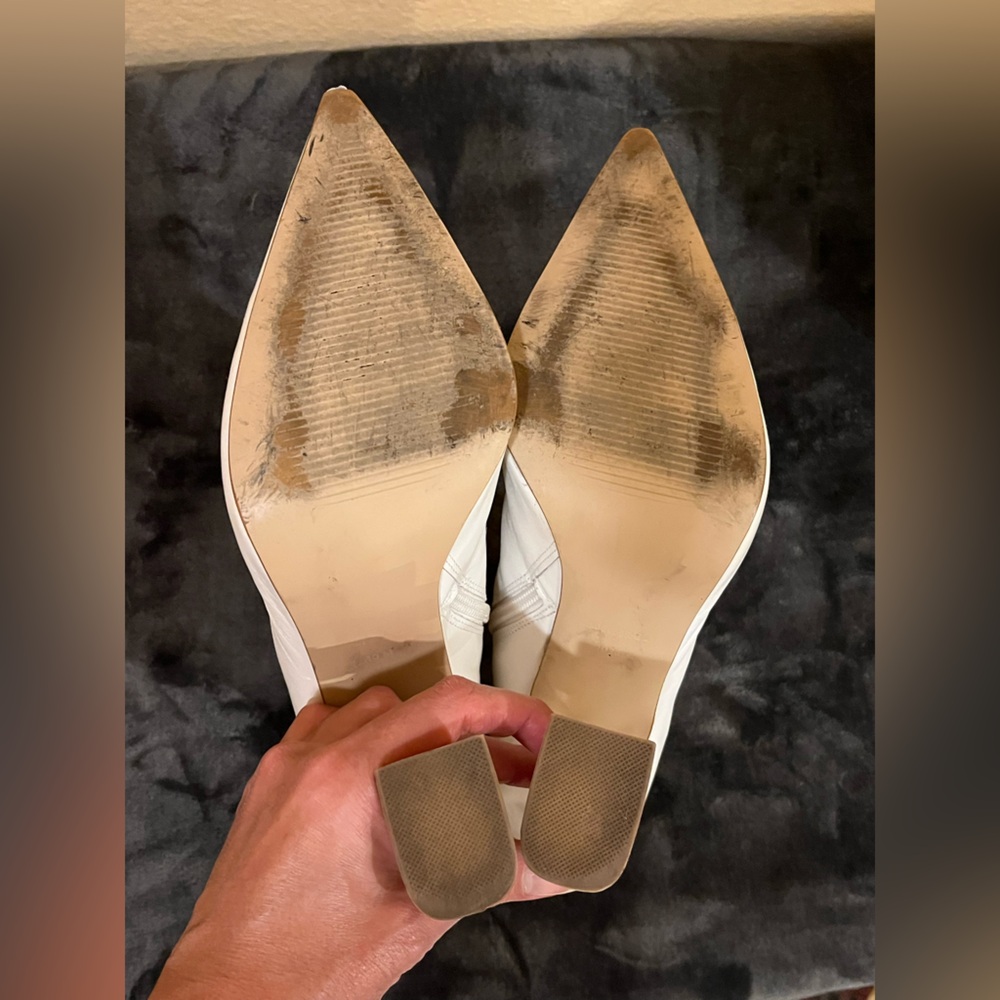 Steve Madden Cream Heeled Boots - Picture 8 of 12